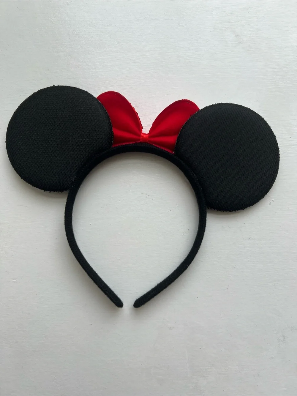 Black Mouse Ear Headband with Red Bow - Kids Costume Accessory